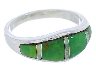 Mojave Turquoise And Opal Sterling Silver Ring Size 7-3/4 EX51072